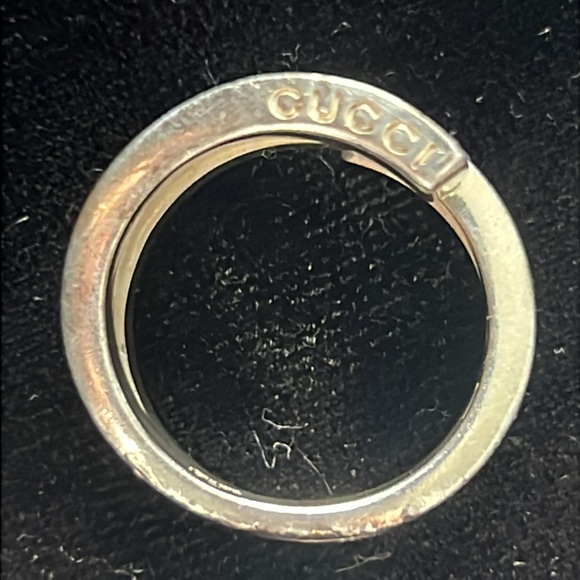 GUCCI STERLING SILVER WRAP ROUND RING SIZE 55 or 7 logo Auth. Unisex snake - Picture 4 of 10